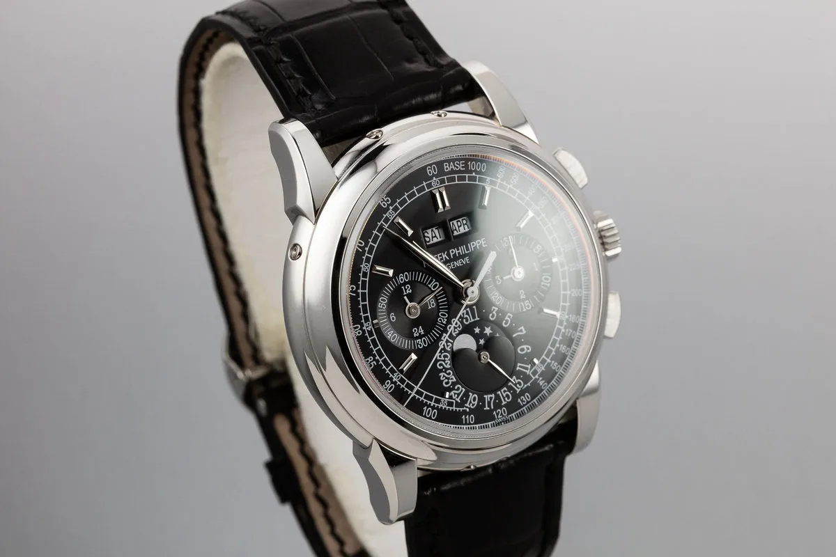 2009 Patek Philippe Platinum Perpetual Calendar Chronograph 5970P-001 With Box and Papers