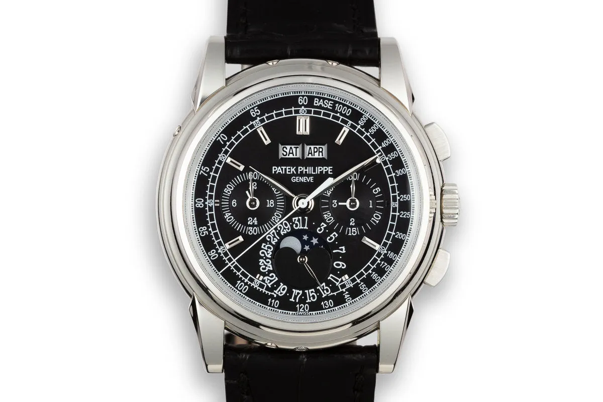 2009 Patek Philippe Platinum Perpetual Calendar Chronograph 5970P-001 With Box and Papers