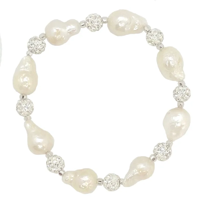 221-01-S | PETITE PEARL & CRYSTAL BRACELET (WHITE)