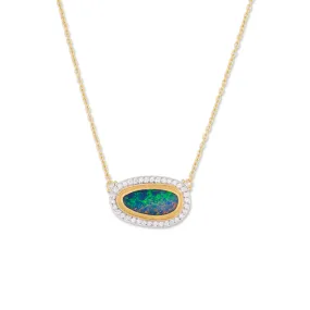 24K Opal and Diamond Necklace