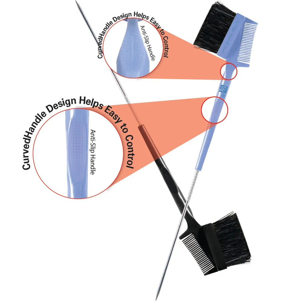 3 in 1 Edge Brush & Comb with Pintail-Easy Grip Handle