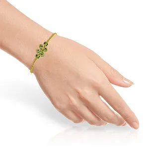 3.15 Carat 14K Solid Yellow Gold Bracelet Natural Peridot