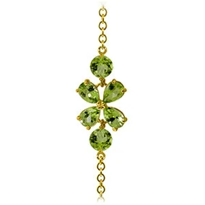 3.15 Carat 14K Solid Yellow Gold Bracelet Natural Peridot