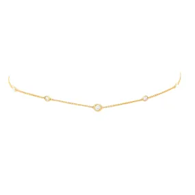 5 or 7 Diamond Orbit Bezel Choker | Ready to Ship