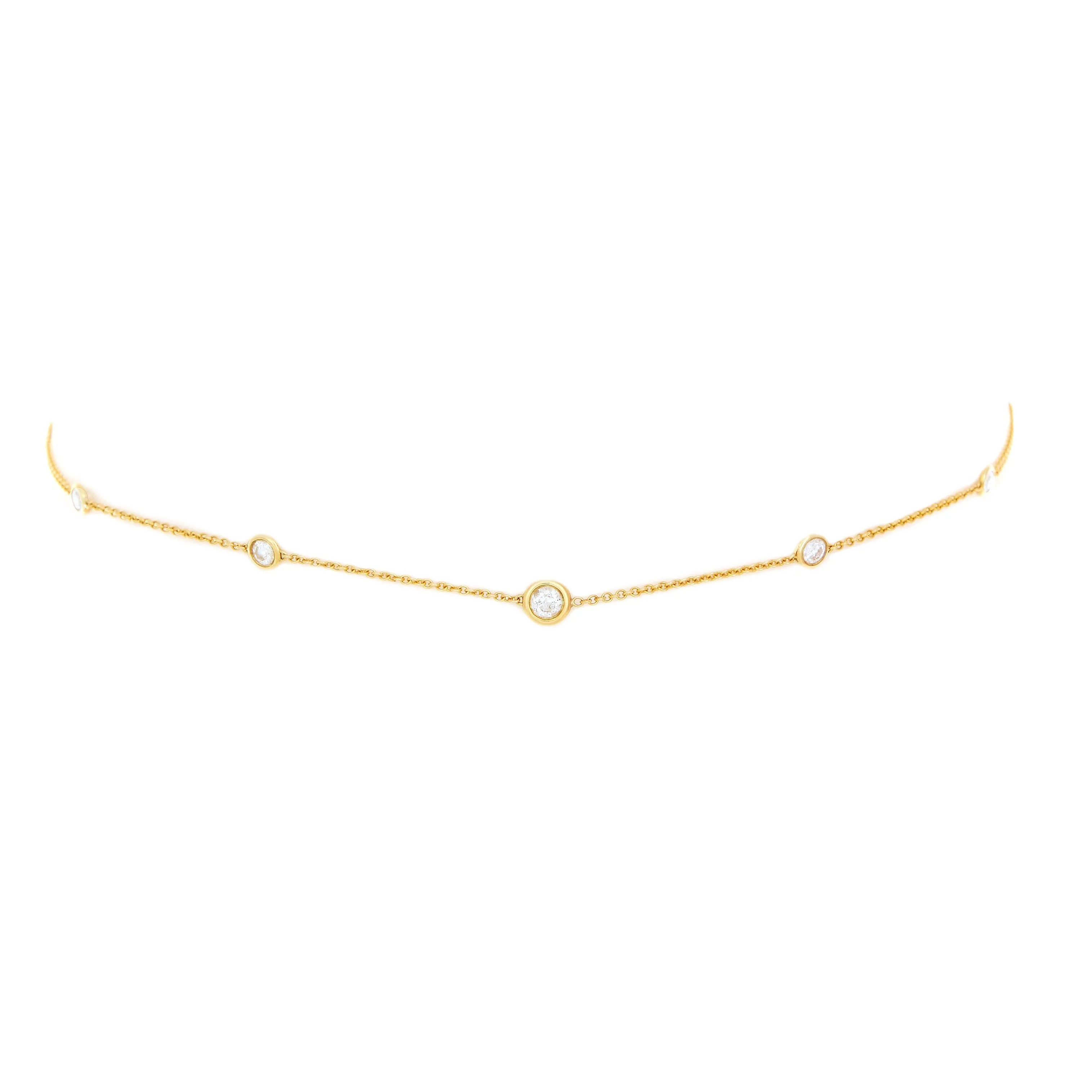 5 or 7 Diamond Orbit Bezel Choker | Ready to Ship