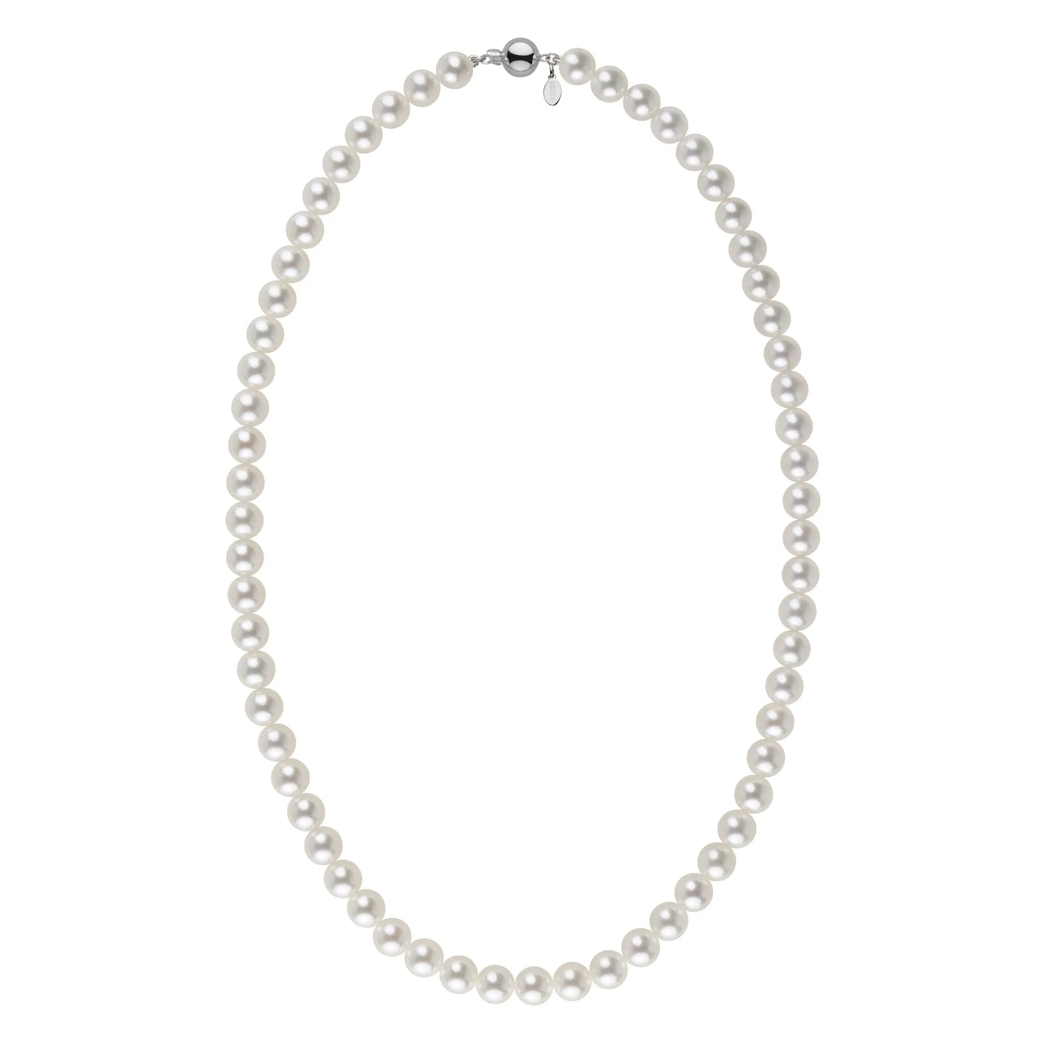 6.5-7.0 mm Natural White Hanadama Akoya Pearl Necklace