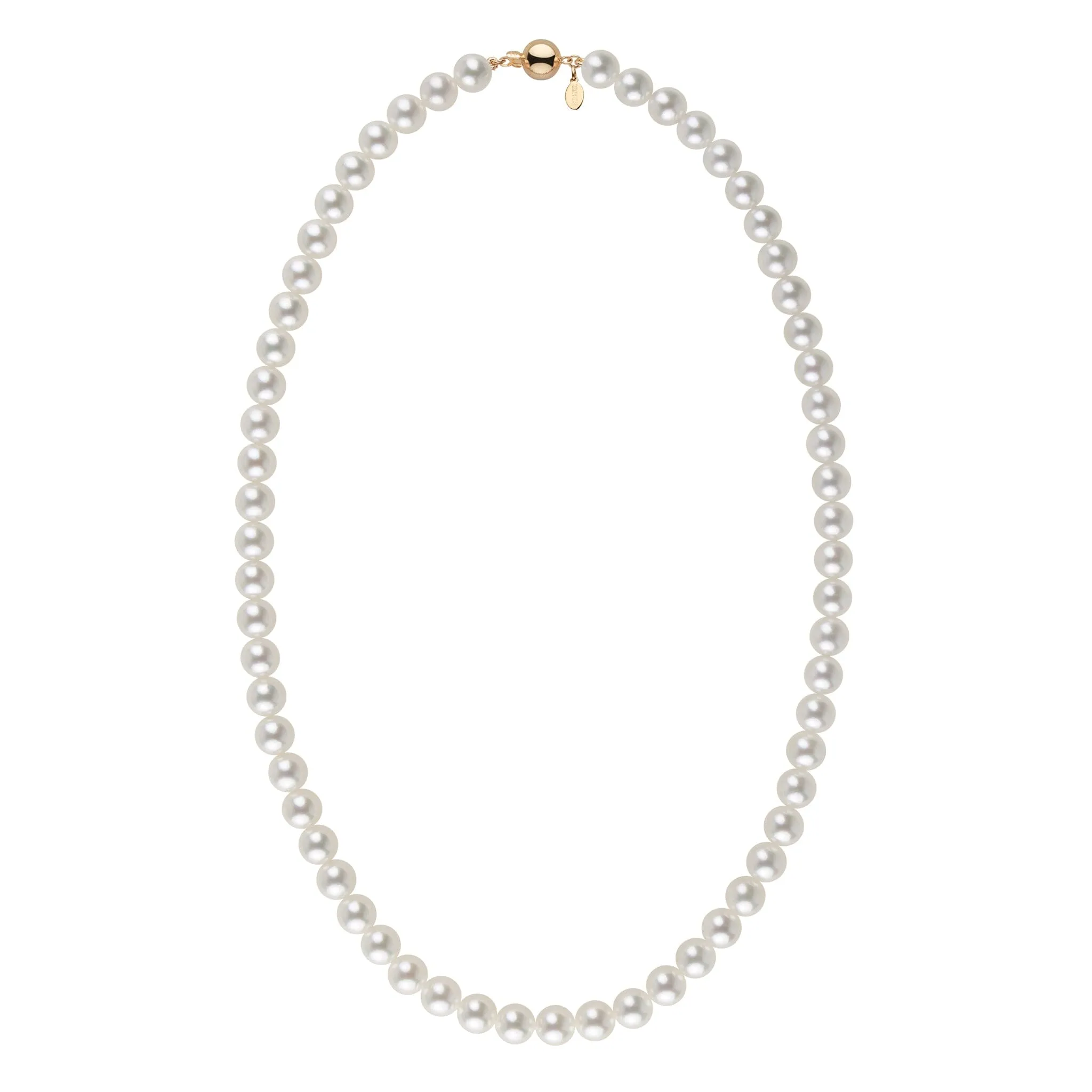 6.5-7.0 mm Natural White Hanadama Akoya Pearl Necklace