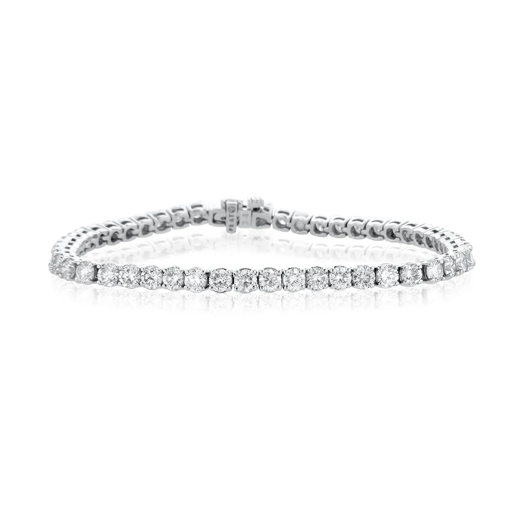 6.73 Cttw Round Diamond Platinum Tennis Bracelet