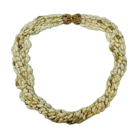 8 Strand Pearl Necklace with 14K Gold Clasp