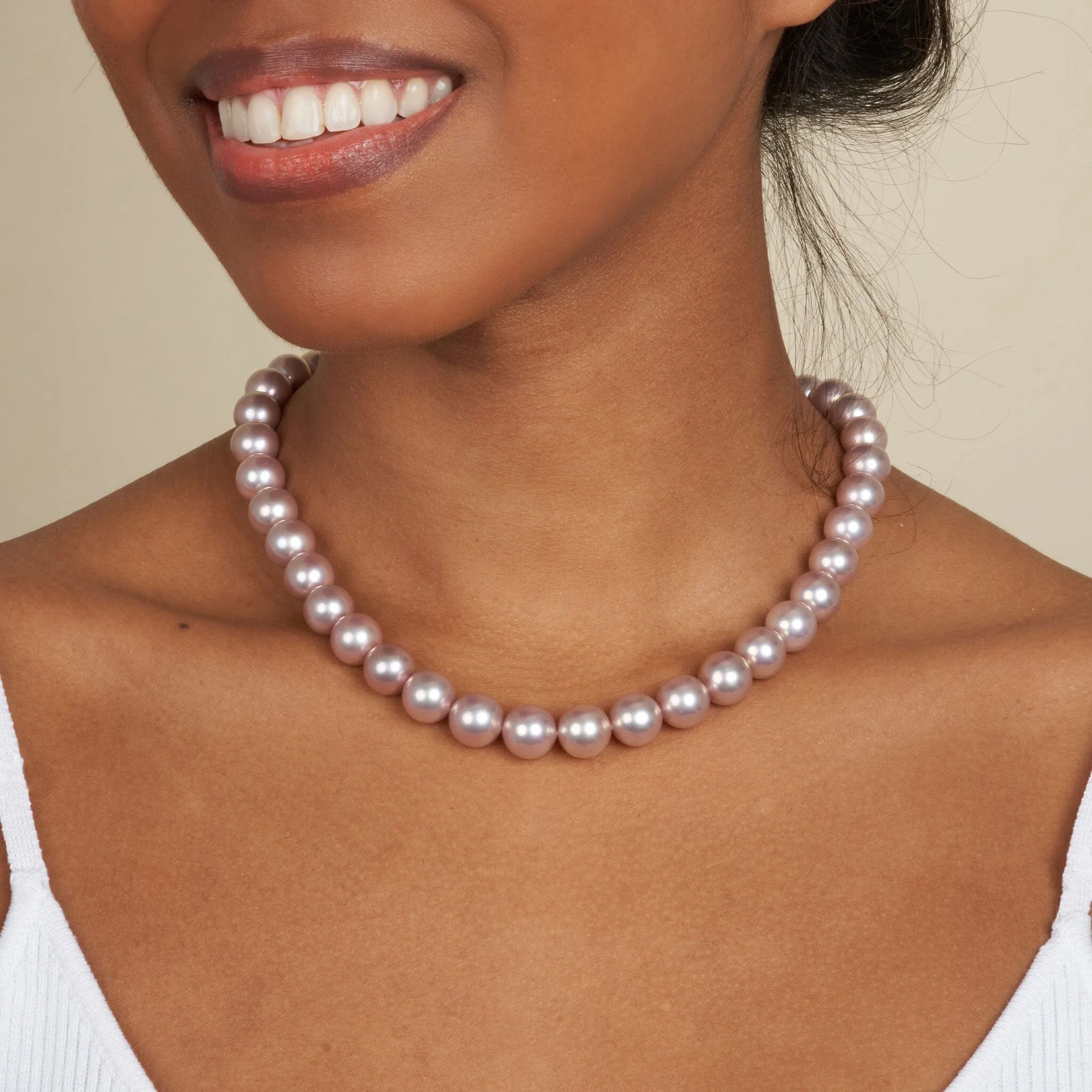 9.7-11.5 mm Cool Pink Edison Freshwater Pearl Necklace