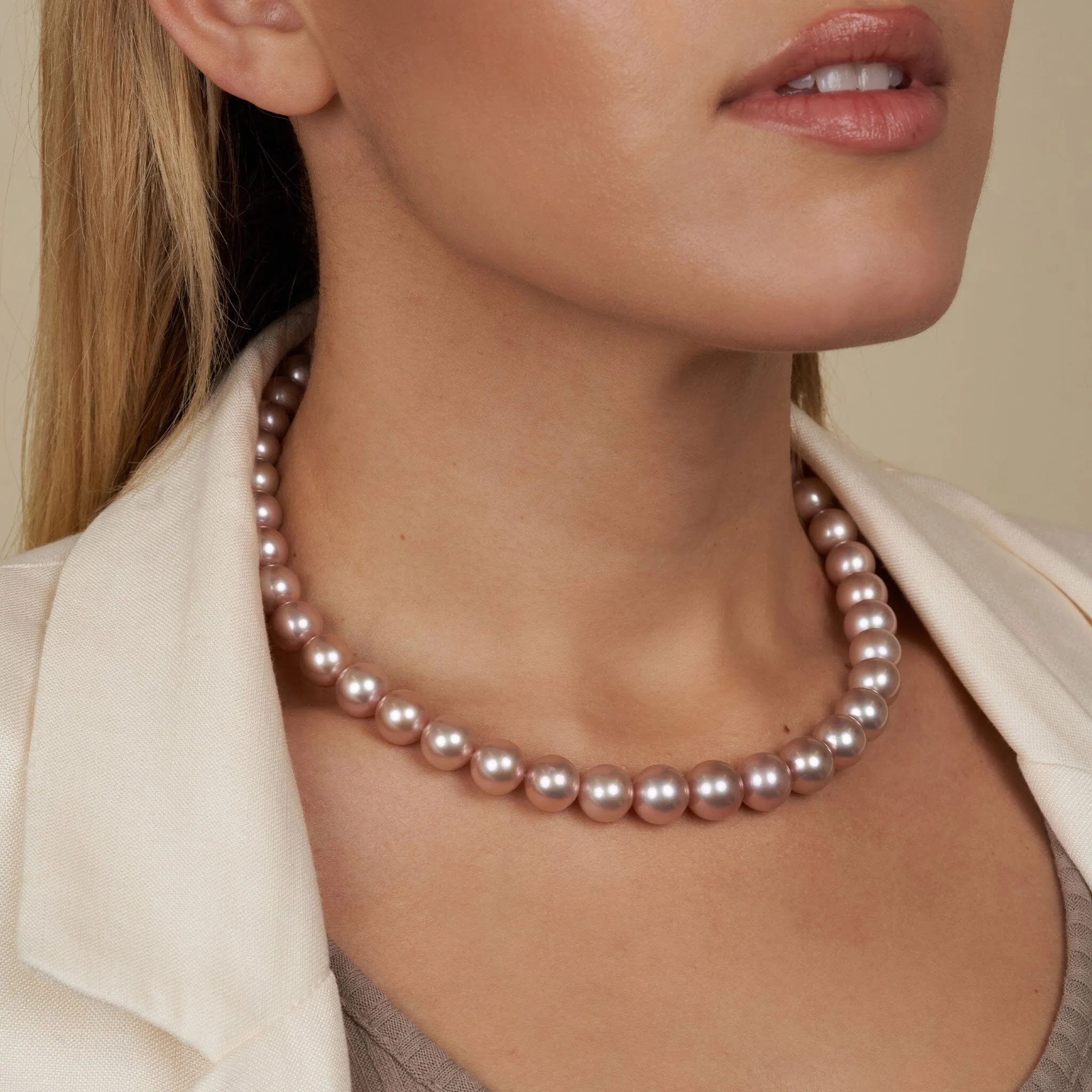 9.8-11.9 mm Pink Edison Freshwater Pearl Necklace