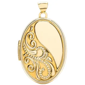 9ct Yellow Gold Oval Shaped Locket Pendant