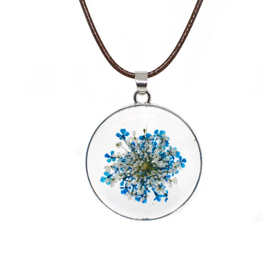 A Briny Splash Real Dried Flower Necklace