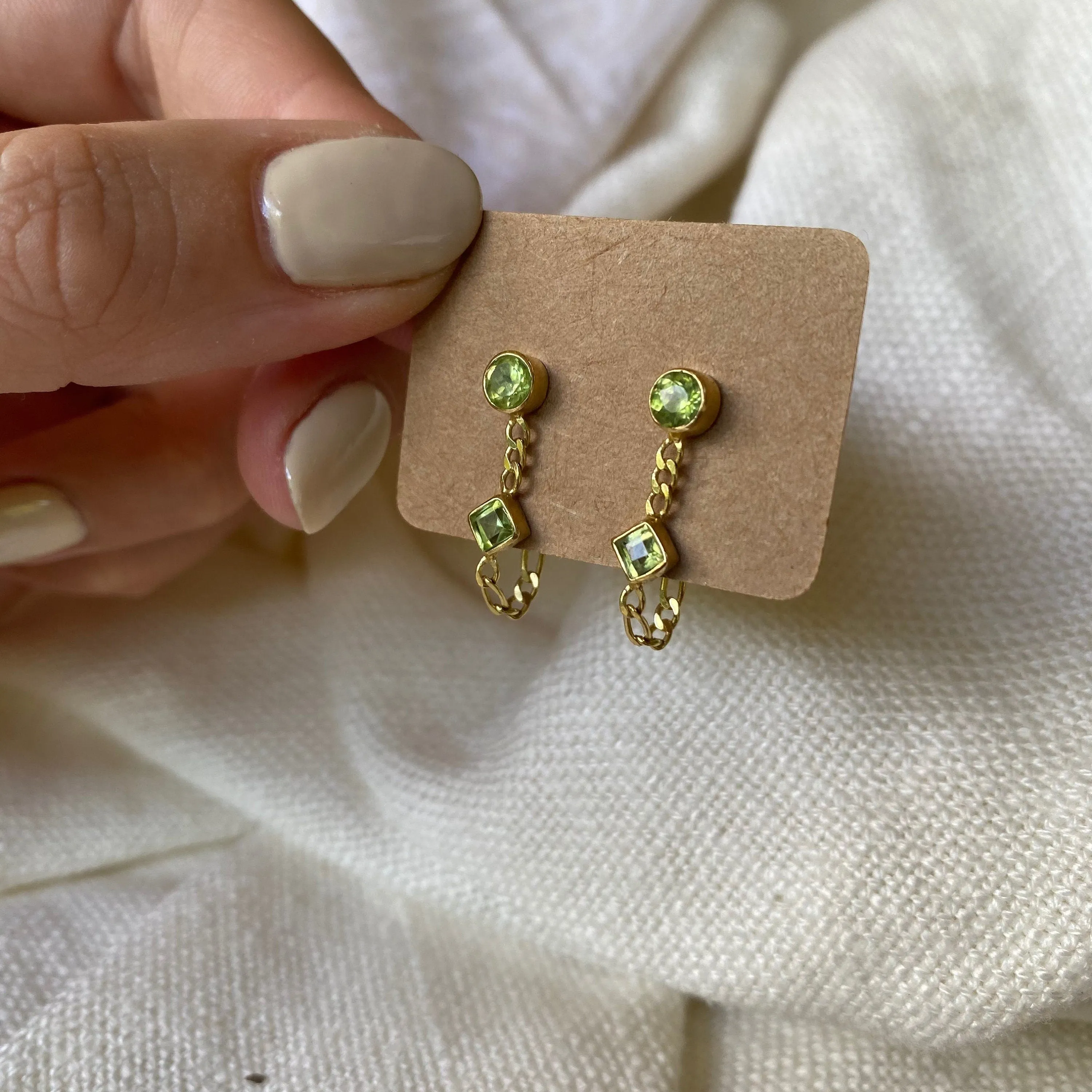 Ada 14K Gold Vermeil Peridot Studs