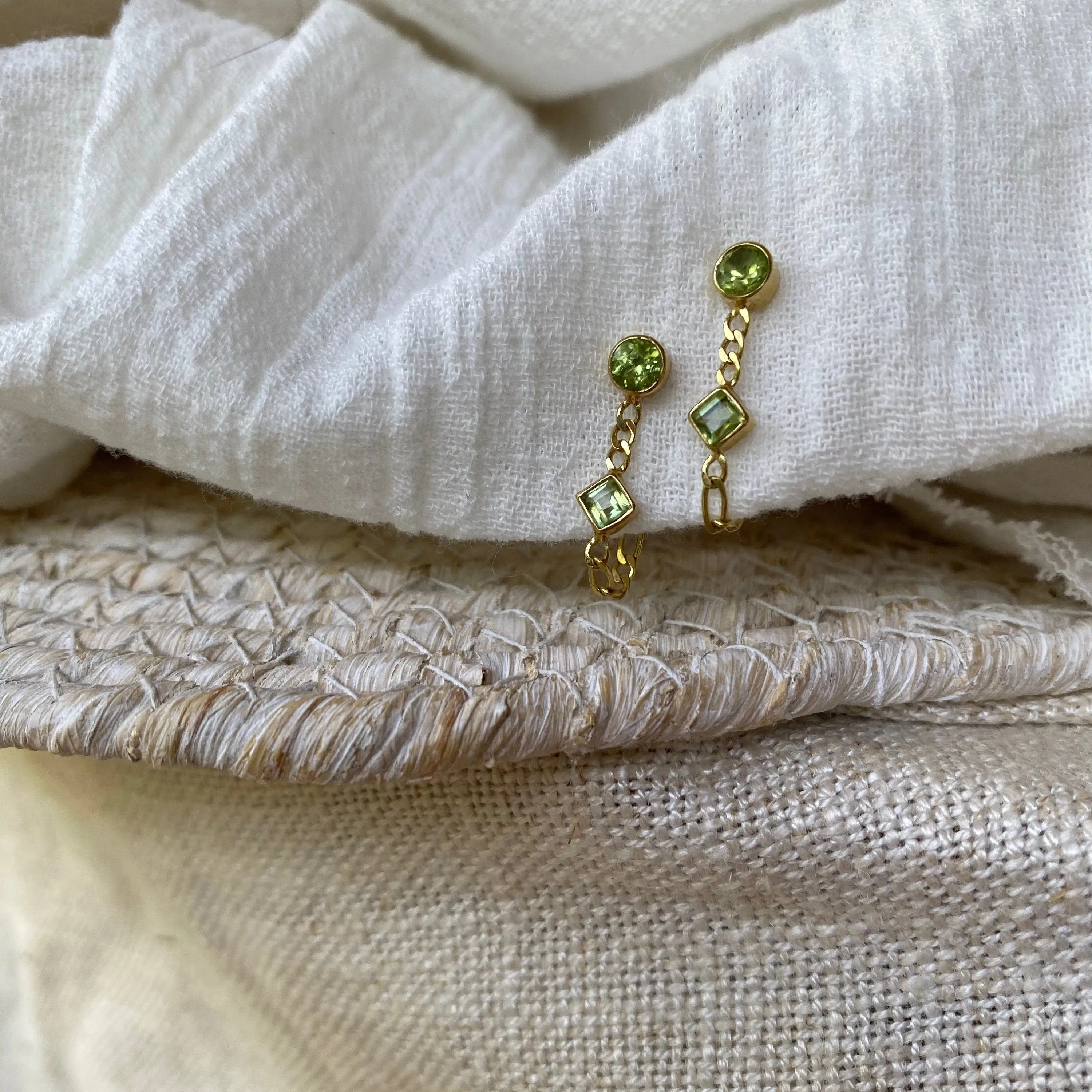 Ada 14K Gold Vermeil Peridot Studs