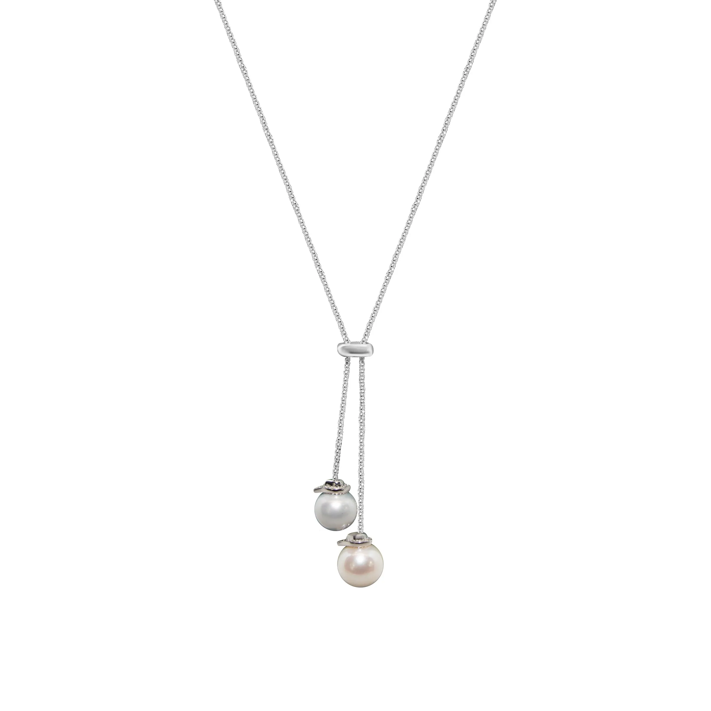 Adjustable Twin Pearl Harmony Necklace