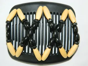 African Butterfly Hair Comb - Beada Black 03