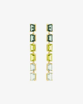 Amalfi Emerald Cut Green Ombre Midi Drop Earrings