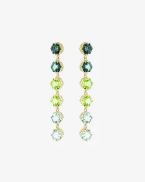 Amalfi Hexagon Cut Green Ombre Midi Drop Earrings