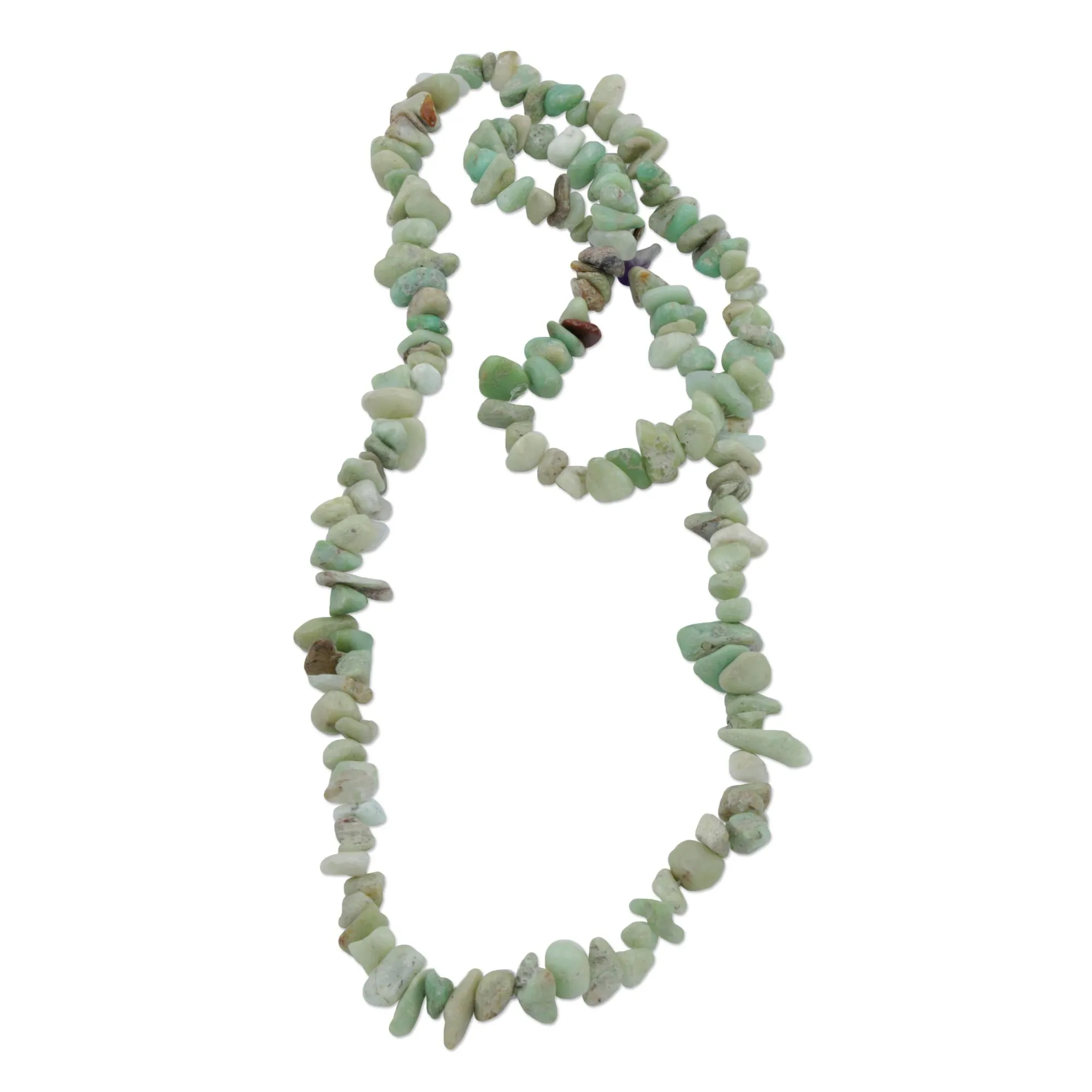 Amazon Sunshine Brazil Artisan Crafted 34-Inch Beaded Chrysoprase  Necklace