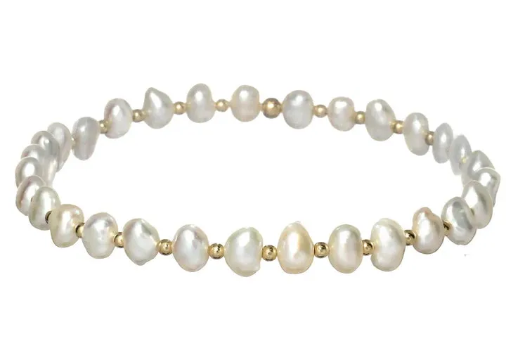 Amelia 14K Gold Filled and Pearl Beaded Bracelet