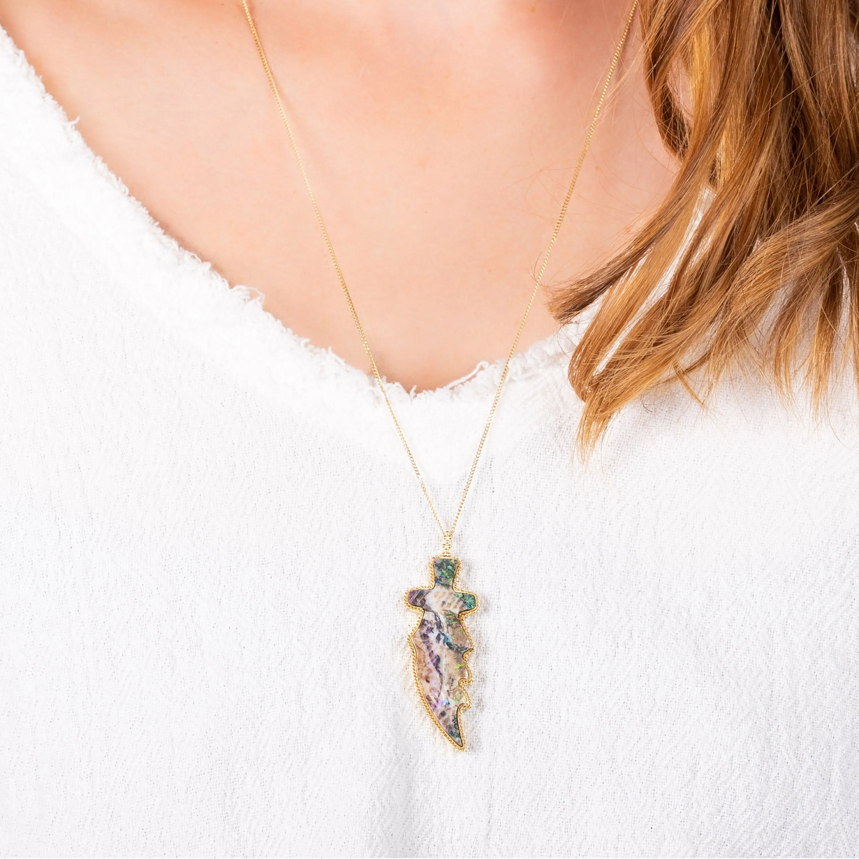 Andamooka Opal 18k One-of-a-Kind Necklace