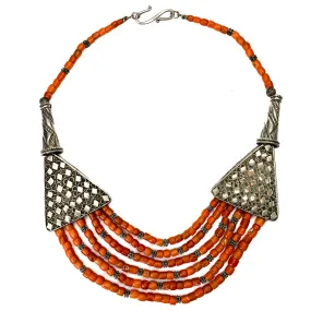 Antique Coral and Silver Necklace