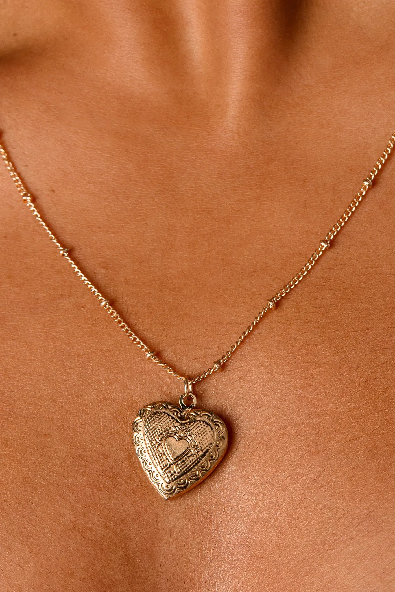 Antique Heart Locket Necklace