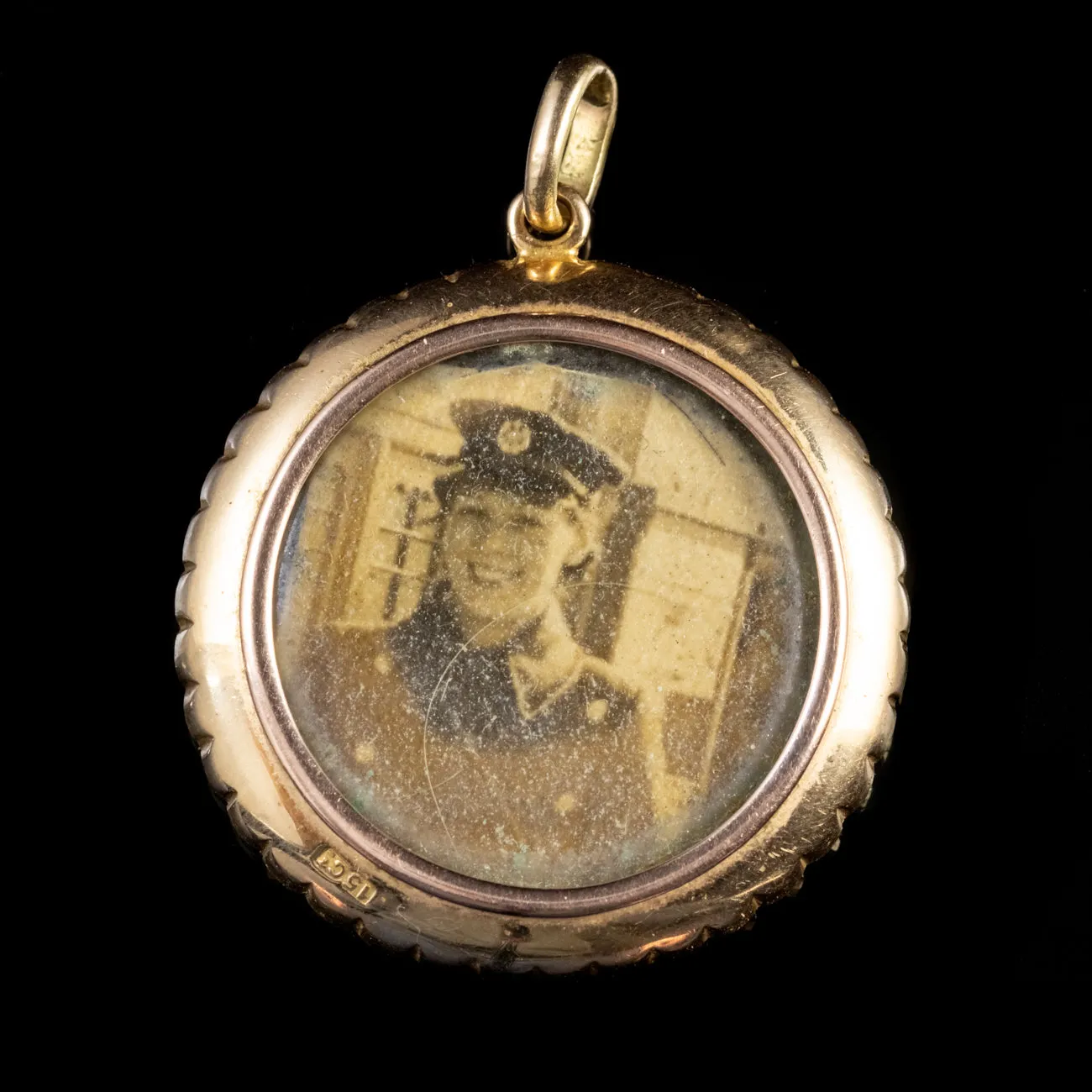 Antique Victorian Pearl Double Side Photo Locket Pendant 15Ct Gold