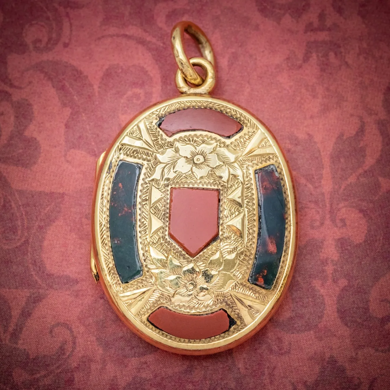 Antique Victorian Scottish Mourning Locket 9Ct Gold On Silver Circa 1860