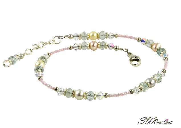 Apetite Pearl Crystal Gemstone Beaded Anklet