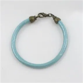 Aqua Leather Cord Bracelet