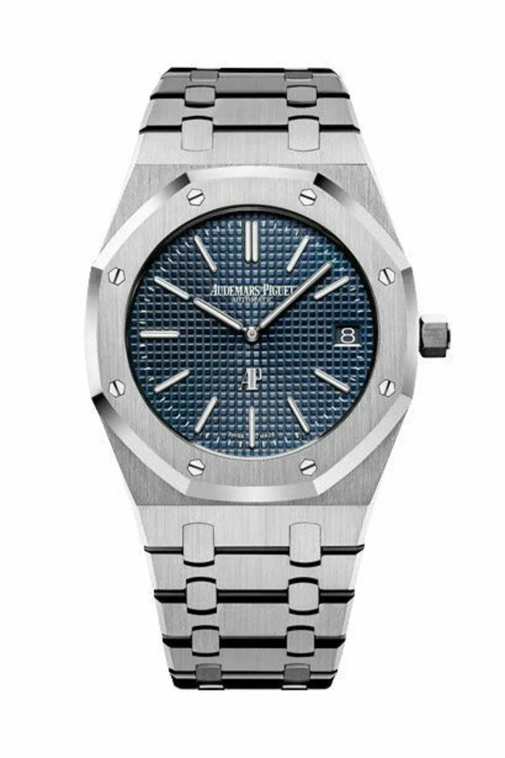 audemars piguet royal oak jumbo extra-thin titanium 39mm smoked blue dial men's watch