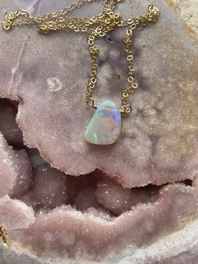 Australian Opal Pendant Necklace 14kt Gold Filled