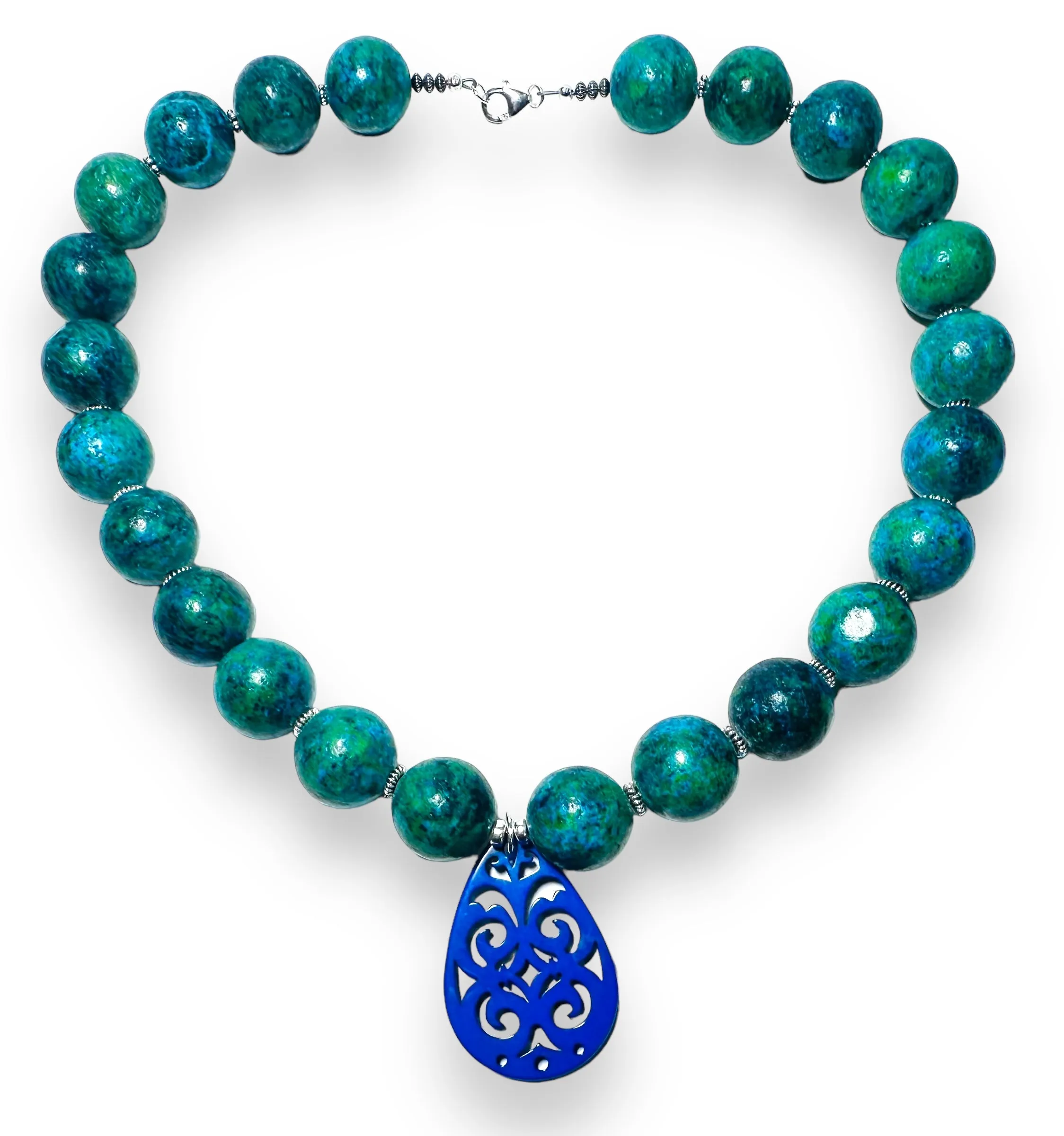 Azurite Chrysocolla Gemstone Necklace