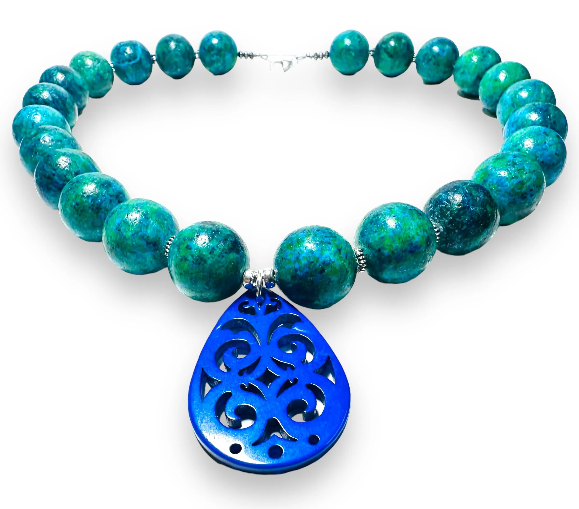 Azurite Chrysocolla Gemstone Necklace