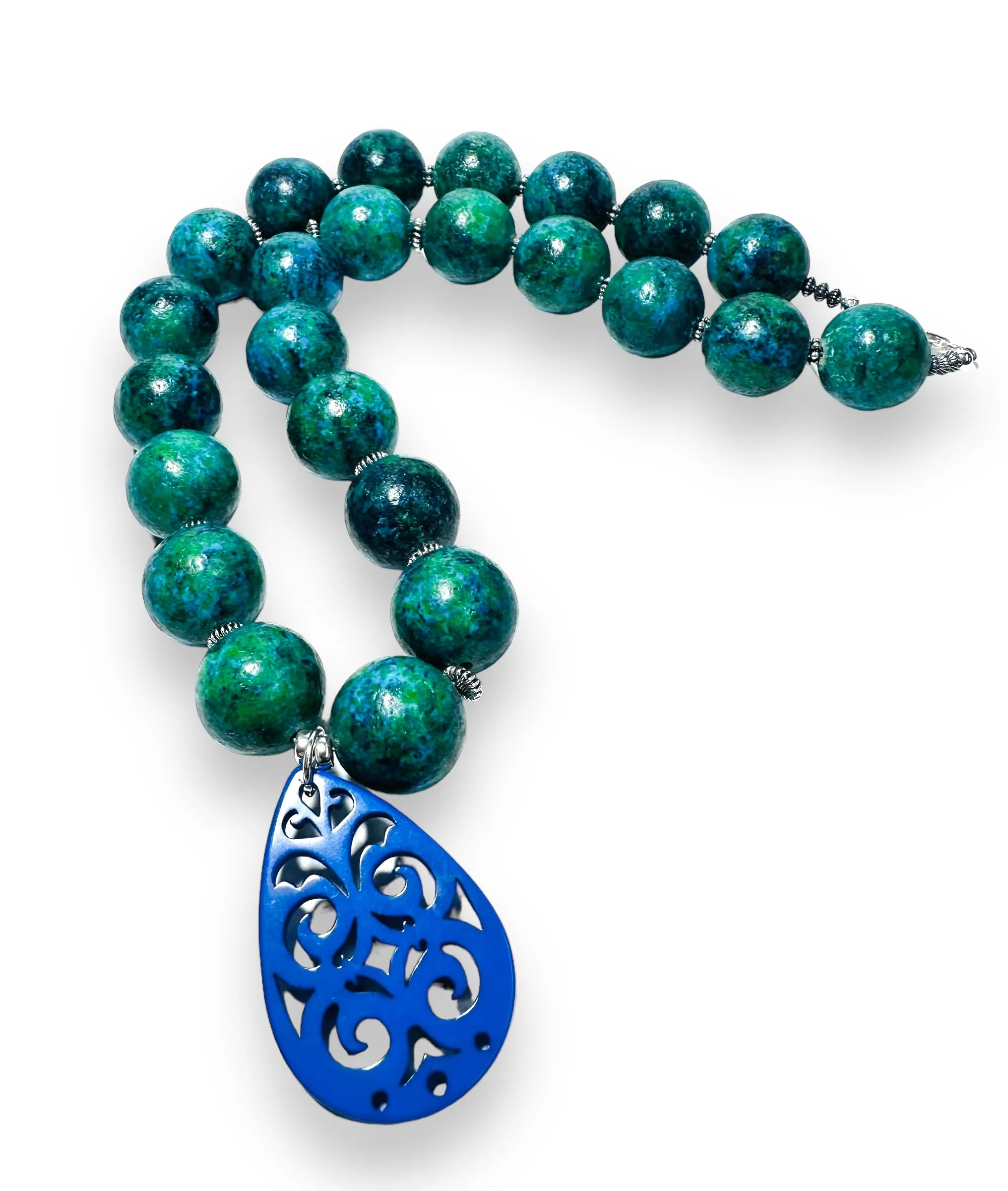 Azurite Chrysocolla Gemstone Necklace