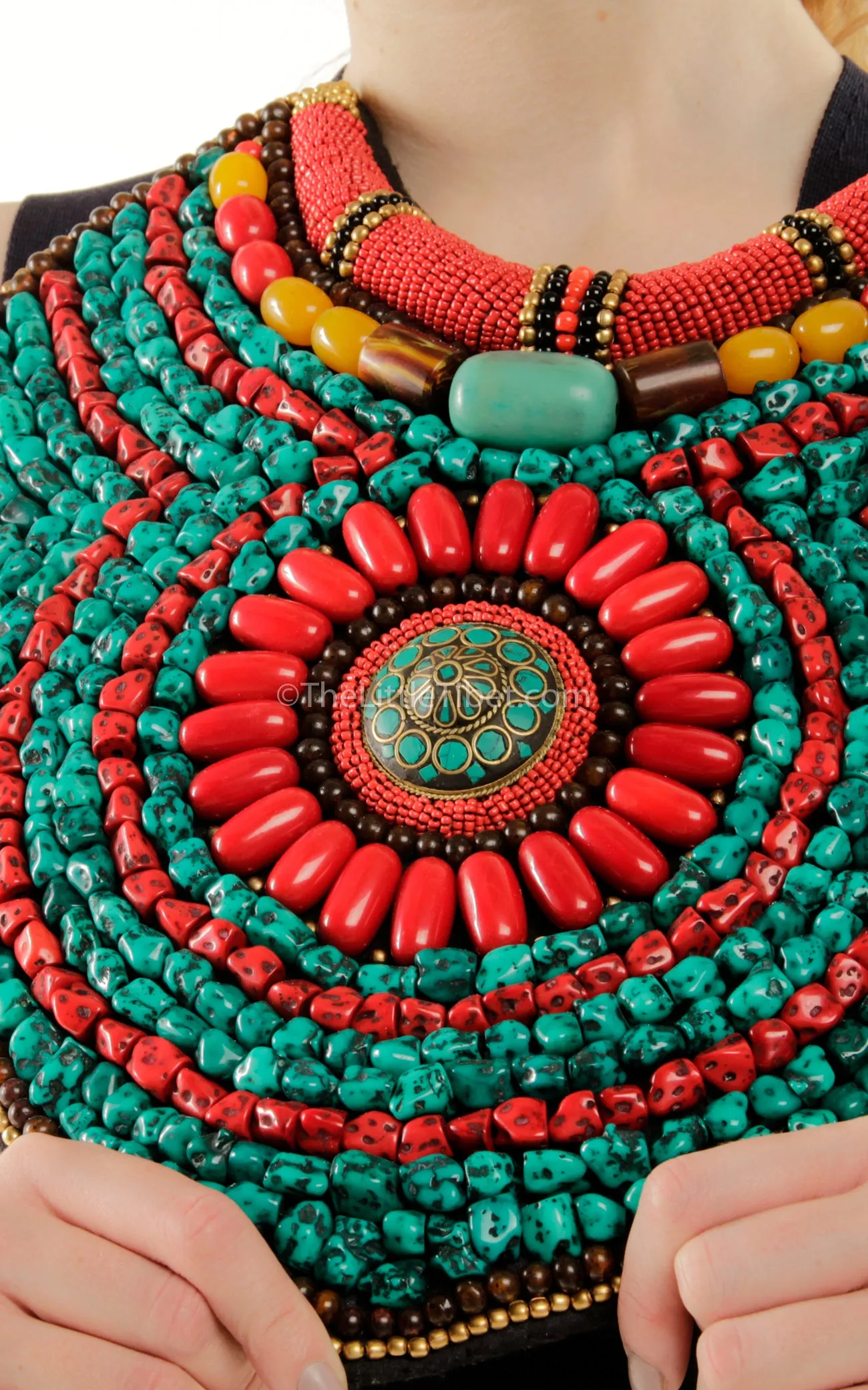 Beaded Tibetan Neckpiece (Extra Large)