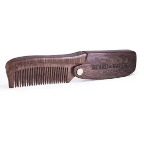 Beard & Bates' Sandalwood Switchblade Comb - The Original Wooden Beard Comb