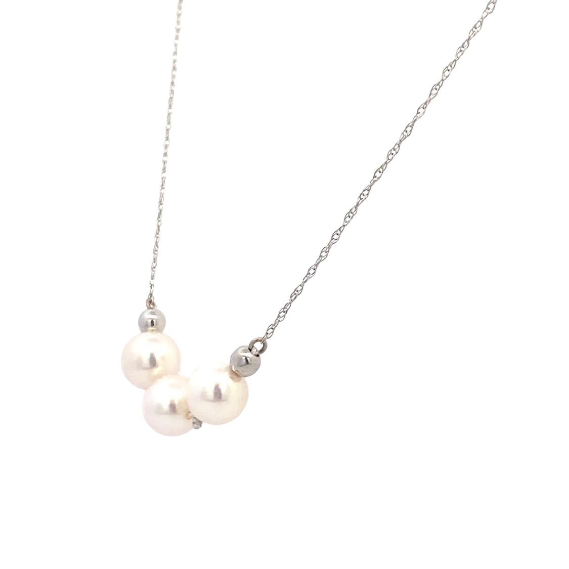 Beeghly & Co. White Gold Three Pearl Add-a-pearl Pearl Necklace AAP1-6514W