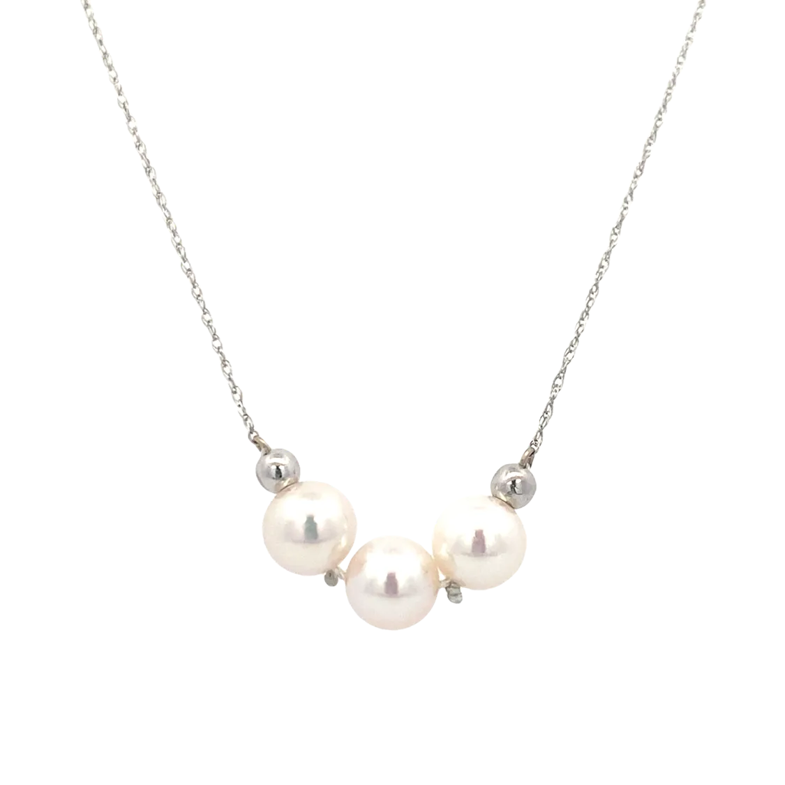 Beeghly & Co. White Gold Three Pearl Add-a-pearl Pearl Necklace AAP1-6514W