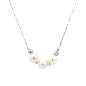 Beeghly & Co. White Gold Three Pearl Add-a-pearl Pearl Necklace AAP1-6514W