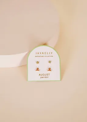 Birthstone Stud Earring Set - August