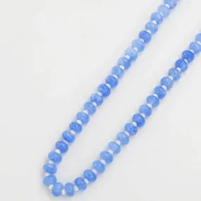 Blue and White Smooth Gemstone Necklace