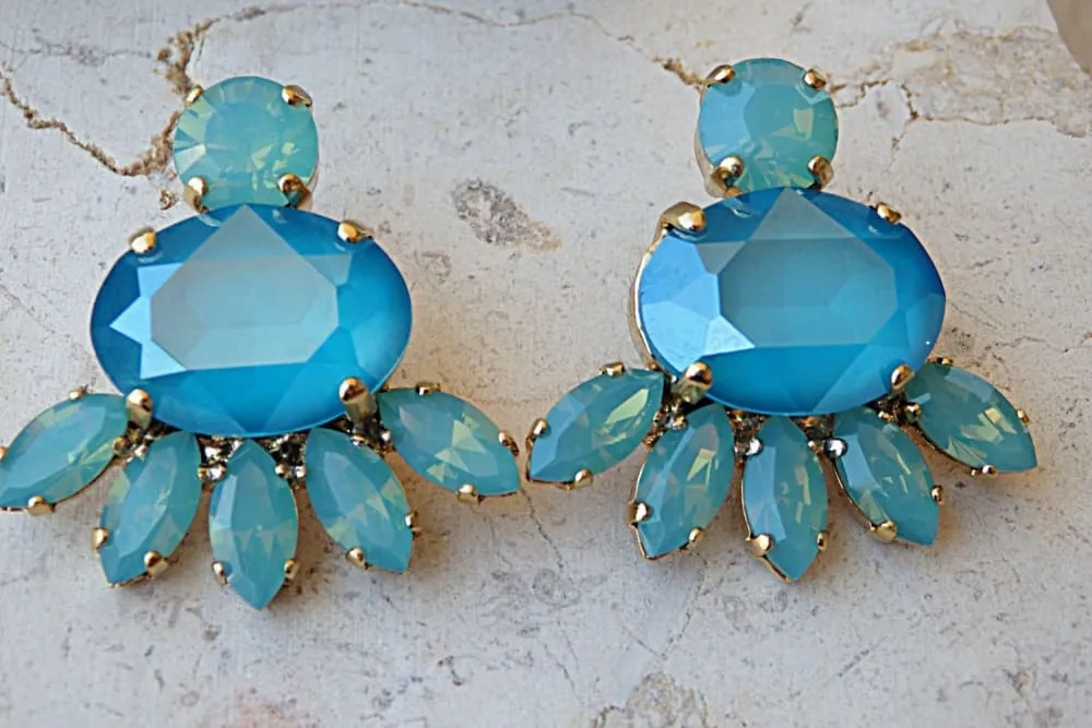 Blue Bridal Earrings