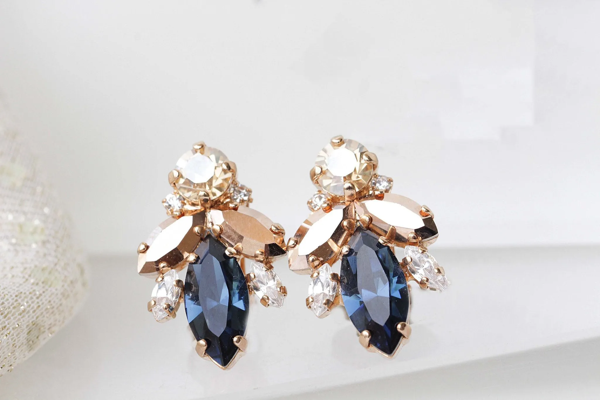 Blue Navy Bridal Earrings