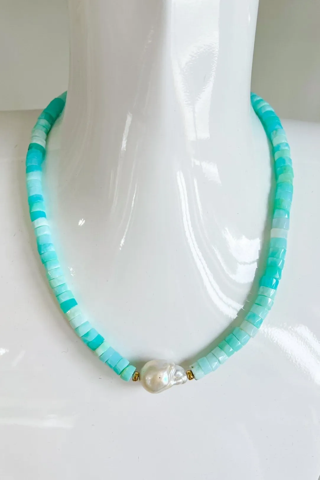 Blue Opal Baroque Necklace