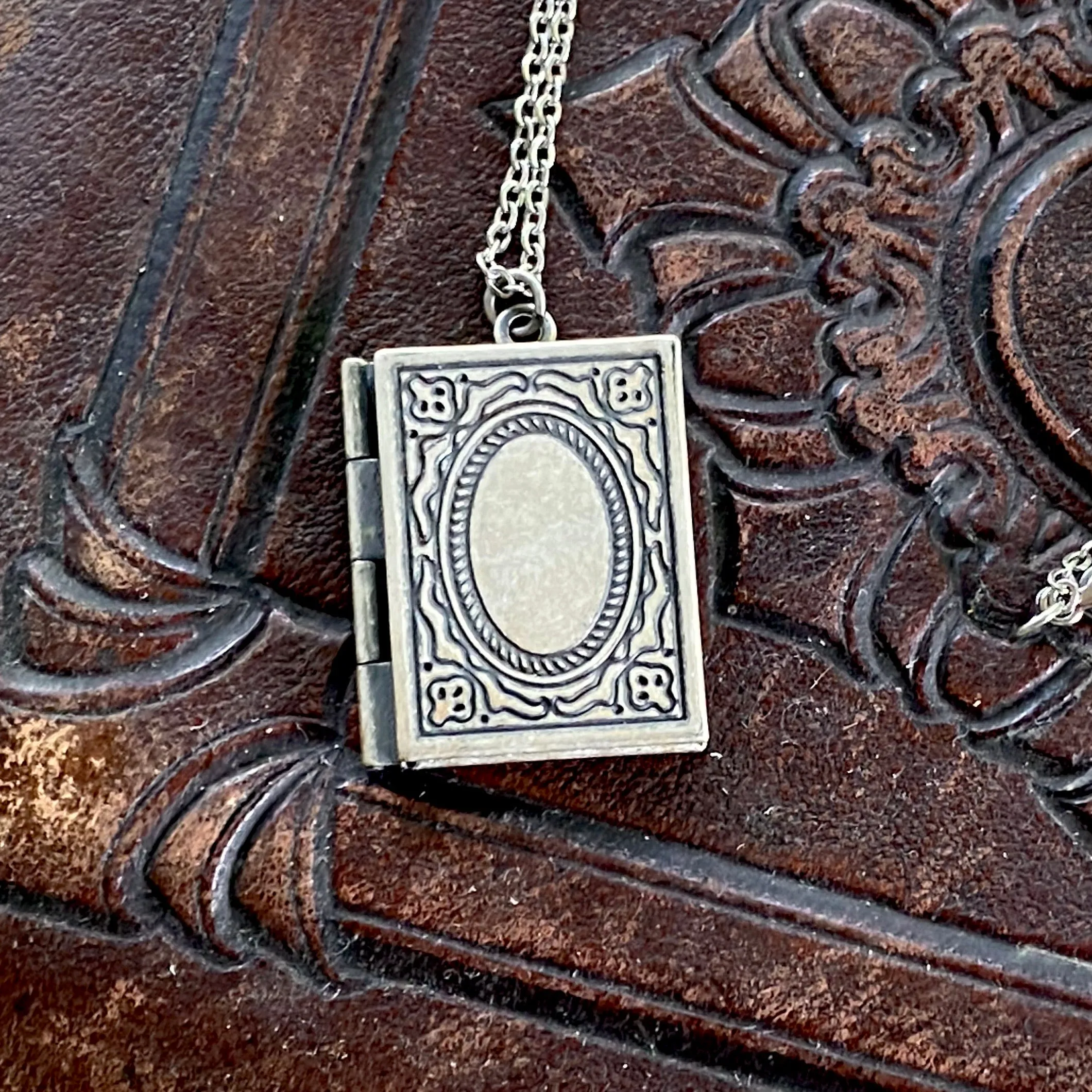 Book Locket Pendant Necklace