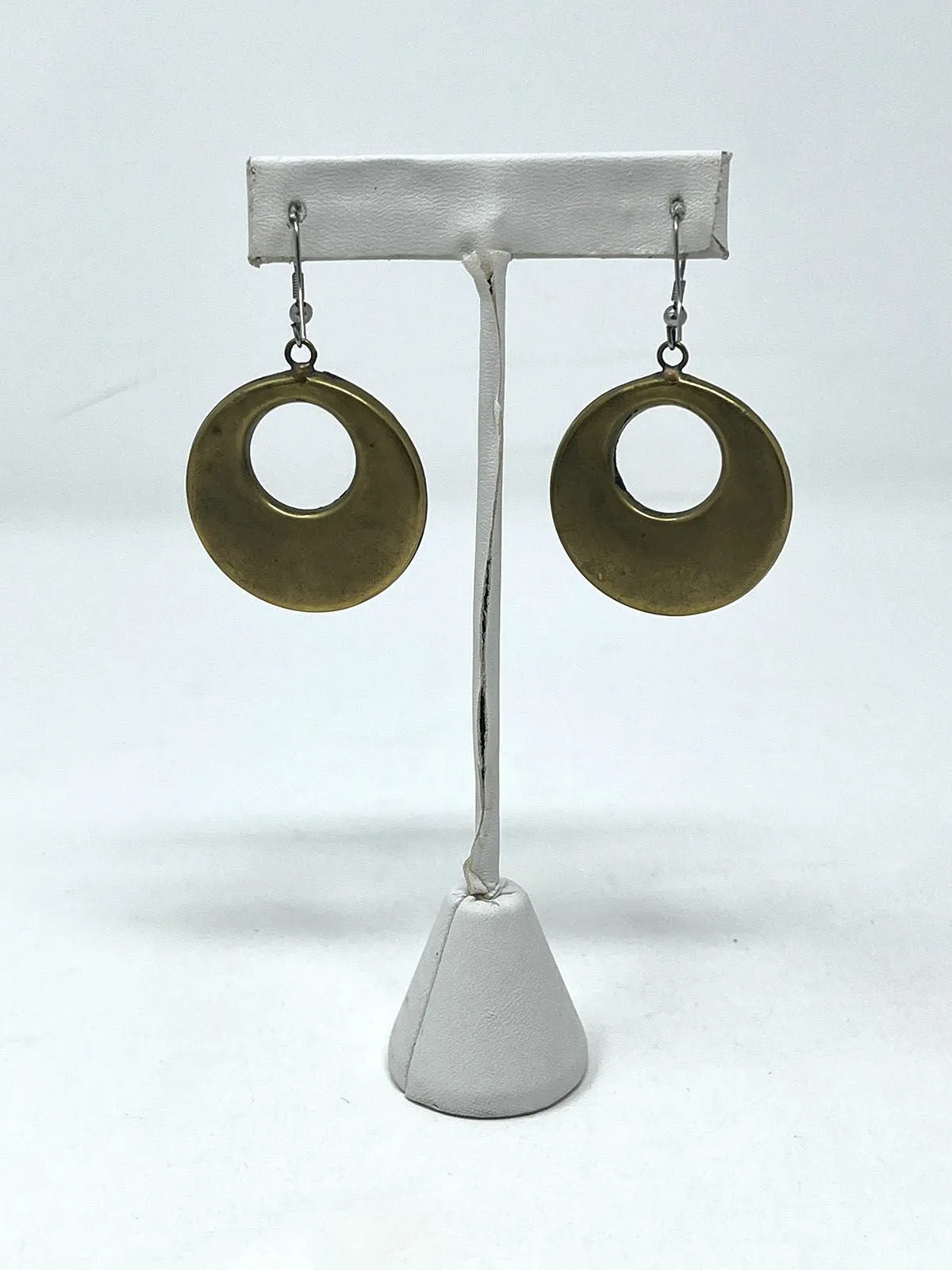 Brass & Multi-Color Stone Mosiac Earrings