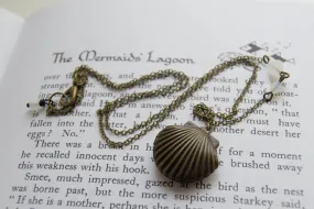 Brass Shell Locket | Shell Charm | Mermaid Necklace